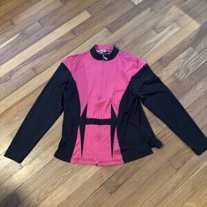 Jamie Sadock Full Zip Long Sleeve Black/Pink Full Zip Jacket Size M